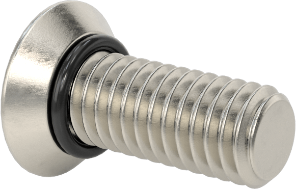 Sızdırmaz 316 Paslanmaz Çelik Phillips Düz Başlı Vidalar, Buna-N O-Ring ile, 10-32 Diş Boyutu, 1/2" Uzunluk