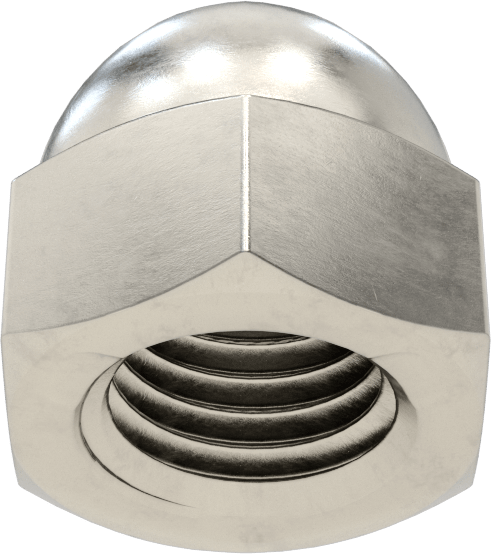 18-8 Paslanmaz Çelik Eğri Dişli Kapak Somunu, 3/4"-10 Diş Boyutu
