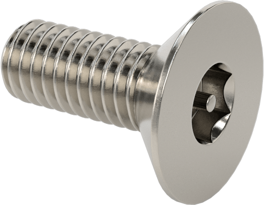 Kurcalanmaya Dayanıklı Altıgen Tahrikli 18-8 Paslanmaz Çelik Düz Başlı Vidalar, M3 x 0,5 mm Diş Boyutu, 8 mm Uzunluk