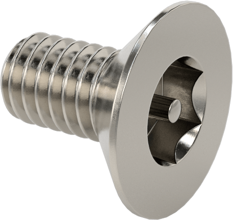Kurcalanmaya Dayanıklı Altıgen Tahrikli 18-8 Paslanmaz Çelik Düz Başlı Vidalar, M4 x 0,7 mm Diş Boyutu, 8 mm Uzunluk