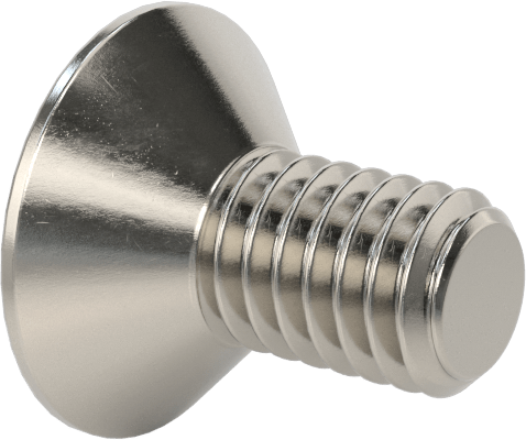 Kurcalanmaya Dayanıklı Altıgen Tahrikli 18-8 Paslanmaz Çelik Düz Başlı Vidalar, M4 x 0,7 mm Diş Boyutu, 8 mm Uzunluk