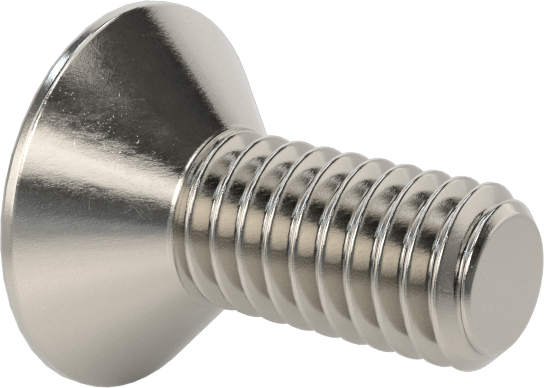 Kurcalanmaya Dayanıklı Altıgen Tahrikli 18-8 Paslanmaz Çelik Düz Başlı Vidalar, M4 x 0,7 mm Diş Boyutu, 10 mm Uzunluk