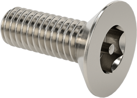 Kurcalanmaya Dayanıklı Altıgen Tahrikli 18-8 Paslanmaz Çelik Düz Başlı Vidalar, M4 x 0,7 mm Diş Boyutu, 12 mm Uzunluk