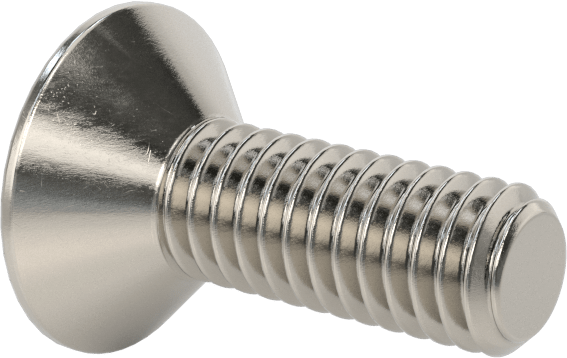 Kurcalanmaya Dayanıklı Altıgen Tahrikli 18-8 Paslanmaz Çelik Düz Başlı Vidalar, M4 x 0,7 mm Diş Boyutu, 12 mm Uzunluk