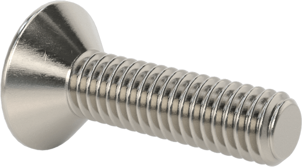 Kurcalanmaya Dayanıklı Altıgen Tahrikli 18-8 Paslanmaz Çelik Düz Başlı Vidalar, M4 x 0,7 mm Diş Boyutu, 16 mm Uzunluk