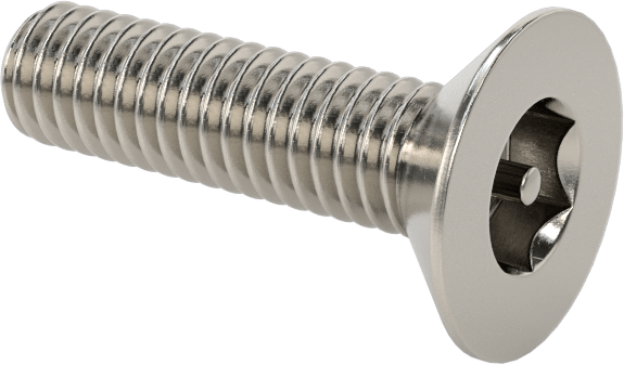 Kurcalanmaya Dayanıklı Altıgen Tahrikli 18-8 Paslanmaz Çelik Düz Başlı Vidalar, M4 x 0,7 mm Diş Boyutu, 16 mm Uzunluk