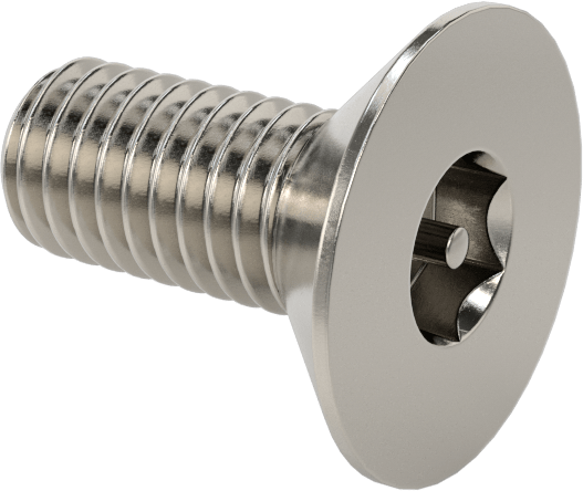 Kurcalanmaya Dayanıklı Altıgen Tahrikli 18-8 Paslanmaz Çelik Düz Başlı Vidalar, M5 x 0,8 mm Diş Boyutu, 12 mm Uzunluk