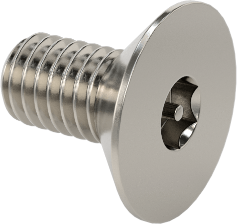 Kurcalanmaya Dayanıklı Altıgen Tahrikli 18-8 Paslanmaz Çelik Düz Başlı Vidalar, M6 x 1 mm Diş Boyutu, 12 mm Uzunluk