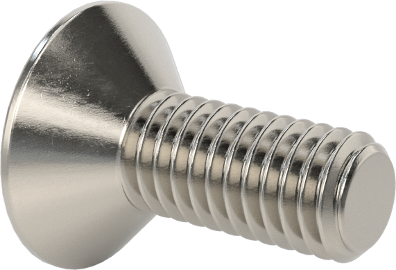 Kurcalanmaya Dayanıklı Altıgen Tahrikli 18-8 Paslanmaz Çelik Düz Başlı Vidalar, M6 x 1 mm Diş Boyutu, 16 mm Uzunluk