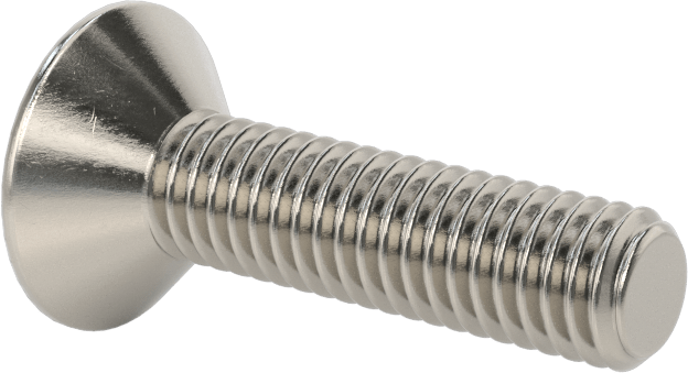 Kurcalanmaya Dayanıklı Altıgen Tahrikli 18-8 Paslanmaz Çelik Düz Başlı Vidalar, M6 x 1 mm Diş Boyutu, 25 mm Uzunluk