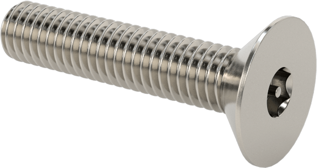 Kurcalanmaya Dayanıklı Altıgen Tahrikli 18-8 Paslanmaz Çelik Düz Başlı Vidalar, M6 x 1 mm Diş Boyutu, 30 mm Uzunluk