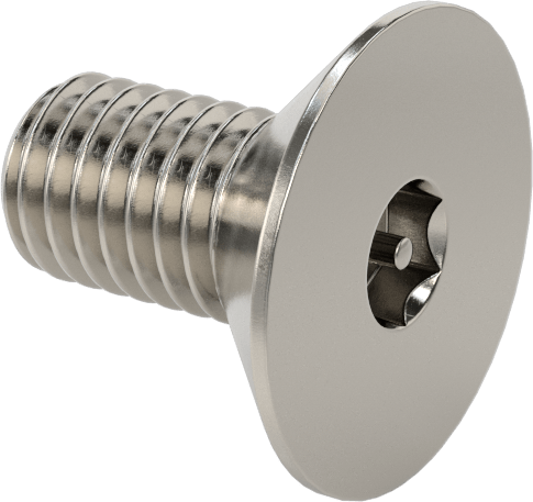 Kurcalanmaya Dayanıklı Altıgen Tahrikli 18-8 Paslanmaz Çelik Düz Başlı Vidalar, M8 x 1,25 mm Diş Boyutu, 16 mm Uzunluk