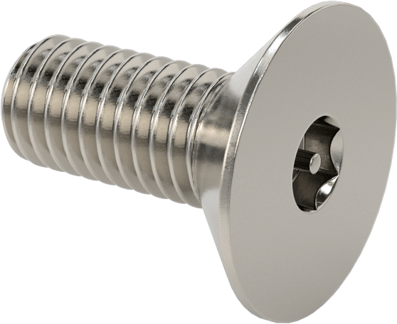 Kurcalanmaya Dayanıklı Altıgen Tahrikli 18-8 Paslanmaz Çelik Düz Başlı Vidalar, M8 x 1,25 mm Diş Boyutu, 20 mm Uzunluk
