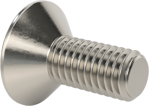 Kurcalanmaya Dayanıklı Altıgen Tahrikli 18-8 Paslanmaz Çelik Düz Başlı Vidalar, M8 x 1,25 mm Diş Boyutu, 20 mm Uzunluk