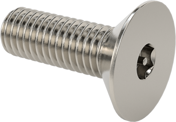 Kurcalanmaya Dayanıklı Altıgen Tahrikli 18-8 Paslanmaz Çelik Düz Başlı Vidalar, M8 x 1,25 mm Diş Boyutu, 25 mm Uzunluk