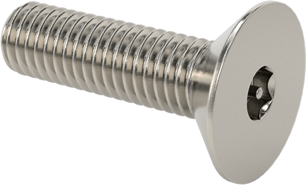 Kurcalanmaya Dayanıklı Altıgen Tahrikli 18-8 Paslanmaz Çelik Düz Başlı Vidalar, M8 x 1,25 mm Diş Boyutu, 30 mm Uzunluk