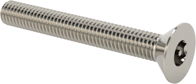 Kurcalanmaya Dayanıklı Altıgen Tahrikli 18-8 Paslanmaz Çelik Düz Başlı Vidalar, 10-32 Diş Boyutu, 1-1/2" Uzunluk