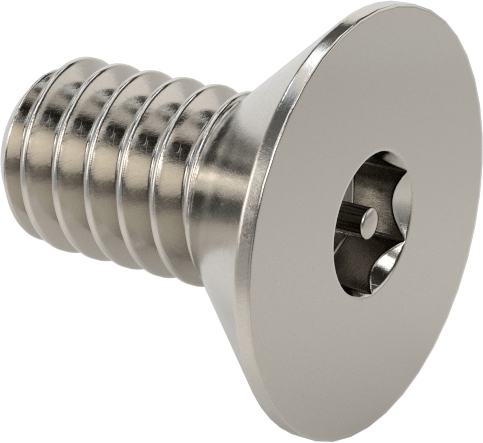 Kurcalanmaya Dayanıklı Altıgen Tahrikli 18-8 Paslanmaz Çelik Düz Başlı Vidalar, 1/4"-20 Diş Boyutu, 1/2" Uzunluk