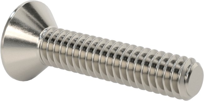Kurcalanmaya Dayanıklı Altıgen Tahrikli 18-8 Paslanmaz Çelik Düz Başlı Vidalar, 1/4"-20 Diş Boyutu, 1-1/4" Uzunluk