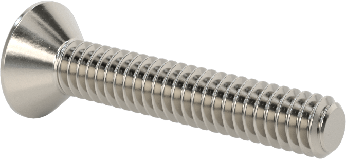 Kurcalanmaya Dayanıklı Altıgen Tahrikli 18-8 Paslanmaz Çelik Düz Başlı Vidalar, 1/4"-20 Diş Boyutu, 1-1/2" Uzunluk