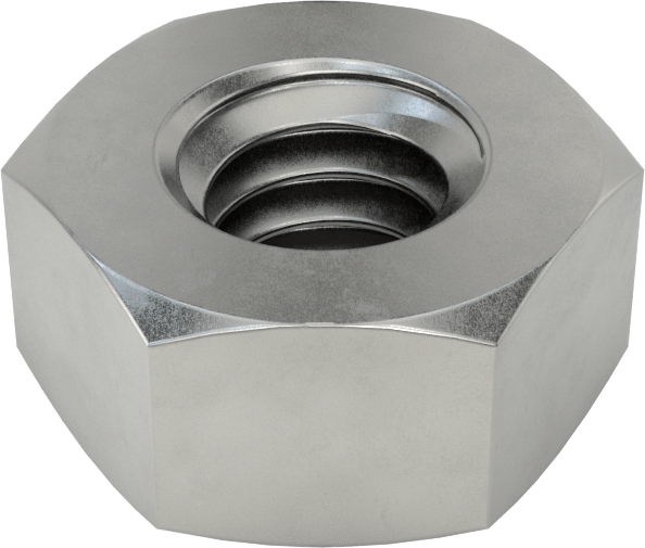 Sol Dişli Altıgen Somun, Düşük Mukavemetli Çelik, SAE Sınıf 2, 1/4"-20 Diş Boyutu