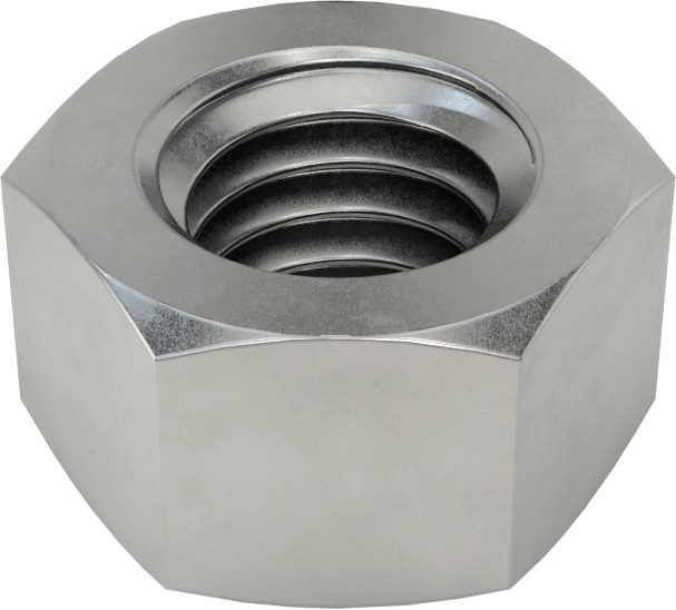 Sol Dişli Altıgen Somun, Düşük Mukavemetli Çelik, SAE Sınıf 2, 3/8"-16 Diş Boyutu