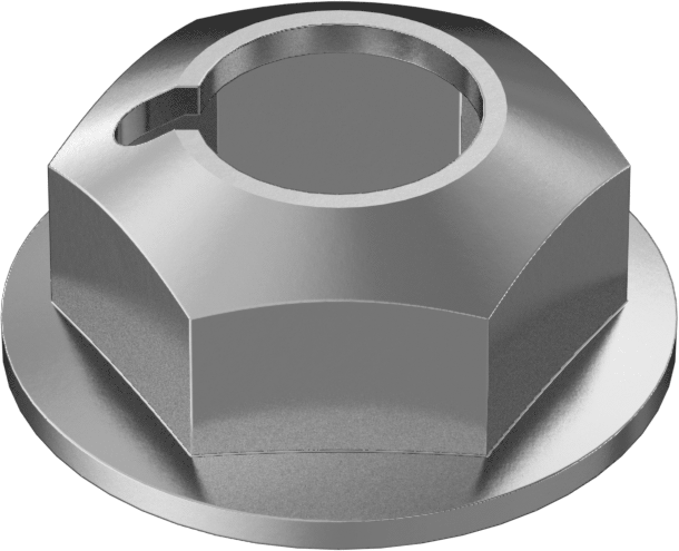 Flanşlı İtme Somunları, 1/4"-20 Diş Boyutu için, 1/4" Yükseklik