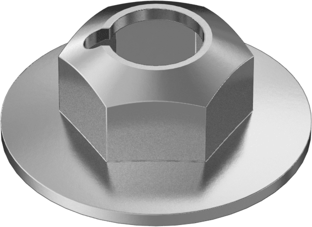 Flanşlı İtme Somunları, 1/4"-20 Diş Boyutu için, 19/64" Yükseklik