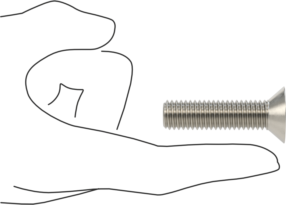 Havalandırma 18-8 Paslanmaz Çelik Altıgen Soketli Düz Başlı Vida, 1/2"-13 Diş Boyutu, 2" Uzunluk