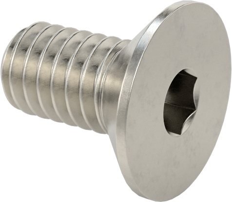 Havalandırma 18-8 Paslanmaz Çelik Altıgen Soketli Düz Başlı Vida, M2,5 x 0,45 mm Diş Boyutu, 5 mm Uzunluk