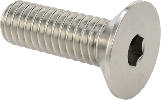 Havalandırma 18-8 Paslanmaz Çelik Altıgen Soketli Düz Başlı Vida, M2,5 x 0,45 mm Diş Boyutu, 8 mm Uzunluk