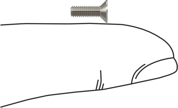 Havalandırma 18-8 Paslanmaz Çelik Altıgen Soketli Düz Başlı Vida, M2,5 x 0,45 mm Diş Boyutu, 8 mm Uzunluk