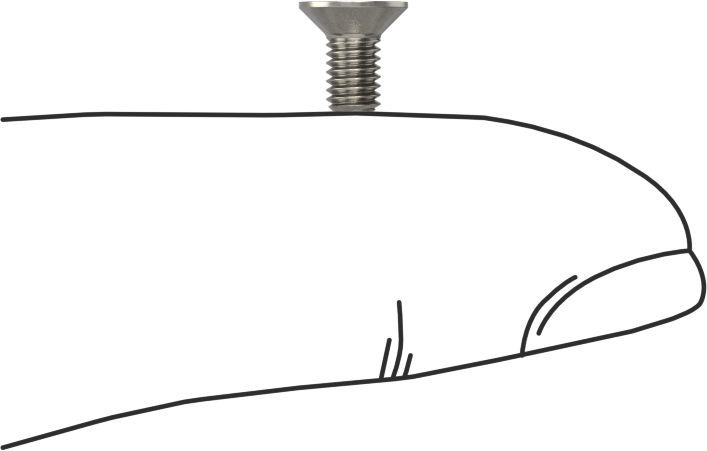 Havalandırma 18-8 Paslanmaz Çelik Altıgen Soketli Düz Başlı Vida, M3 x 0,5 mm Diş Boyutu, 6 mm Uzunluk
