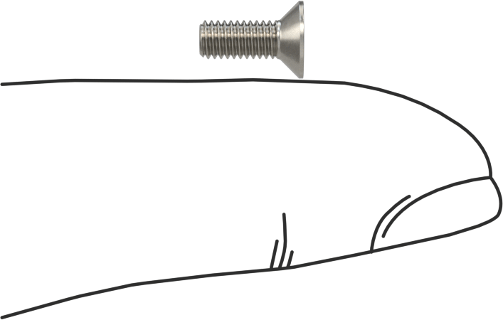 Havalandırma 18-8 Paslanmaz Çelik Altıgen Soketli Düz Başlı Vida, M3 x 0,5 mm Diş Boyutu, 8 mm Uzunluk