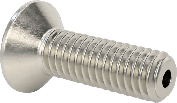 Havalandırma 18-8 Paslanmaz Çelik Altıgen Soketli Düz Başlı Vida, M3 x 0,5 mm Diş Boyutu, 10 mm Uzunluk