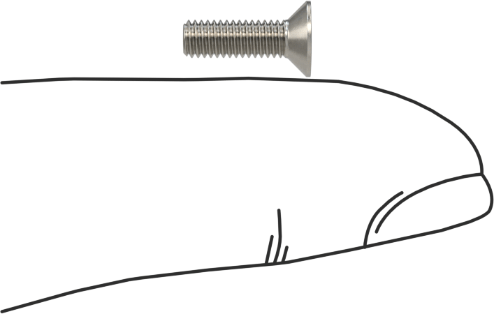 Havalandırma 18-8 Paslanmaz Çelik Altıgen Soketli Düz Başlı Vida, M3 x 0,5 mm Diş Boyutu, 10 mm Uzunluk