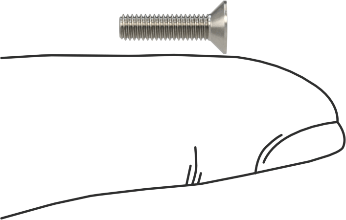 Havalandırma 18-8 Paslanmaz Çelik Altıgen Soketli Düz Başlı Vida, M3 x 0,5 mm Diş Boyutu, 12 mm Uzunluk