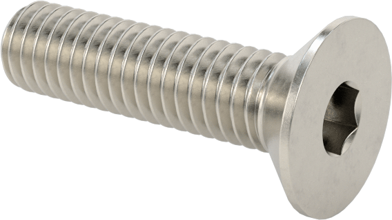 Havalandırma 18-8 Paslanmaz Çelik Altıgen Soketli Düz Başlı Vida, M3 x 0,5 mm Diş Boyutu, 12 mm Uzunluk
