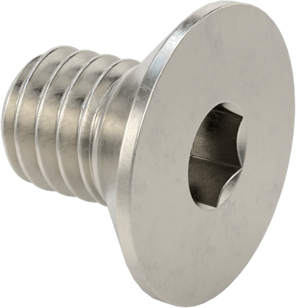 Havalandırma 18-8 Paslanmaz Çelik Altıgen Soketli Düz Başlı Vida, M4 x 0,7 mm Diş Boyutu, 6 mm Uzunluk