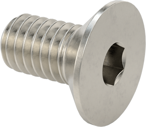 Havalandırma 18-8 Paslanmaz Çelik Altıgen Soketli Düz Başlı Vida, M4 x 0,7 mm Diş Boyutu, 8 mm Uzunluk