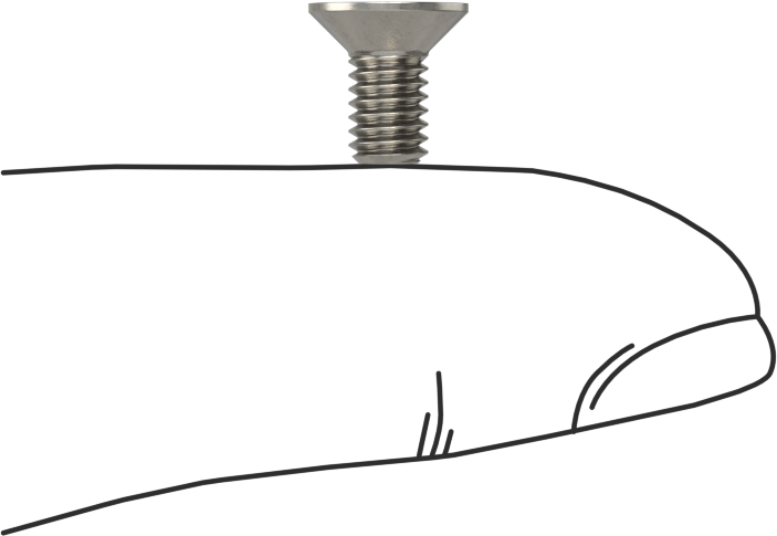 Havalandırma 18-8 Paslanmaz Çelik Altıgen Soketli Düz Başlı Vida, M4 x 0,7 mm Diş Boyutu, 8 mm Uzunluk