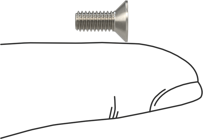 Havalandırma 18-8 Paslanmaz Çelik Altıgen Soketli Düz Başlı Vida, M4 x 0,7 mm Diş Boyutu, 10 mm Uzunluk