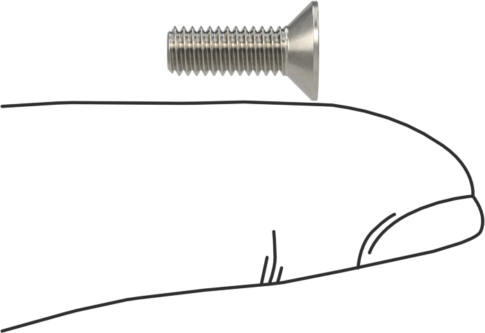 Havalandırma 18-8 Paslanmaz Çelik Altıgen Soketli Düz Başlı Vida, M4 x 0,7 mm Diş Boyutu, 12 mm Uzunluk