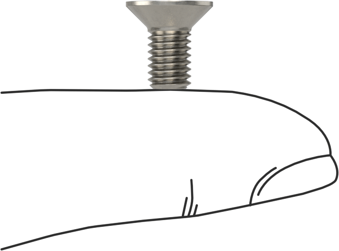 Havalandırma 18-8 Paslanmaz Çelik Altıgen Soketli Düz Başlı Vida, M5 x 0,8 mm Diş Boyutu, 10 mm Uzunluk