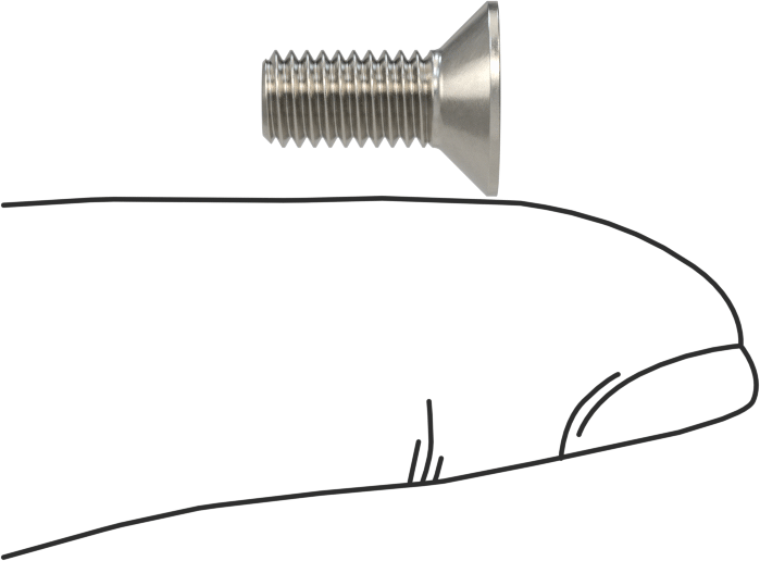 Havalandırma 18-8 Paslanmaz Çelik Altıgen Soketli Düz Başlı Vida, M5 x 0,8 mm Diş Boyutu, 12 mm Uzunluk