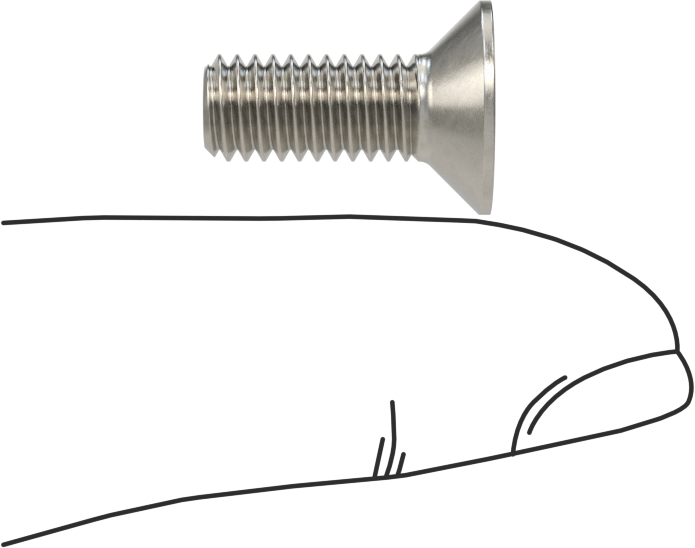 Havalandırma 18-8 Paslanmaz Çelik Altıgen Soketli Düz Başlı Vida, M6 x 1 mm Diş Boyutu, 16 mm Uzunluk