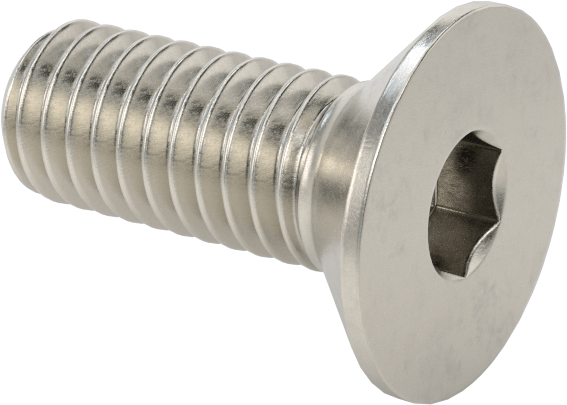 Havalandırma 18-8 Paslanmaz Çelik Altıgen Soketli Düz Başlı Vida, M6 x 1 mm Diş Boyutu, 16 mm Uzunluk