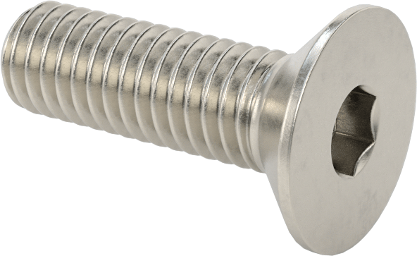 Havalandırma 18-8 Paslanmaz Çelik Altıgen Soketli Düz Başlı Vida, M6 x 1 mm Diş Boyutu, 20 mm Uzunluk