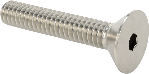 Havalandırma 18-8 Paslanmaz Çelik Altıgen Soketli Düz Başlı Vida, 2-56 Diş Boyutu, 1/2" Uzunluk