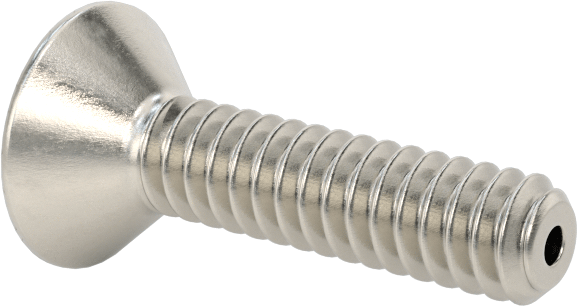 Havalandırma 18-8 Paslanmaz Çelik Altıgen Soketli Düz Başlı Vida, 4-40 Diş Boyutu, 1/2" Uzunluk